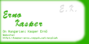 erno kasper business card